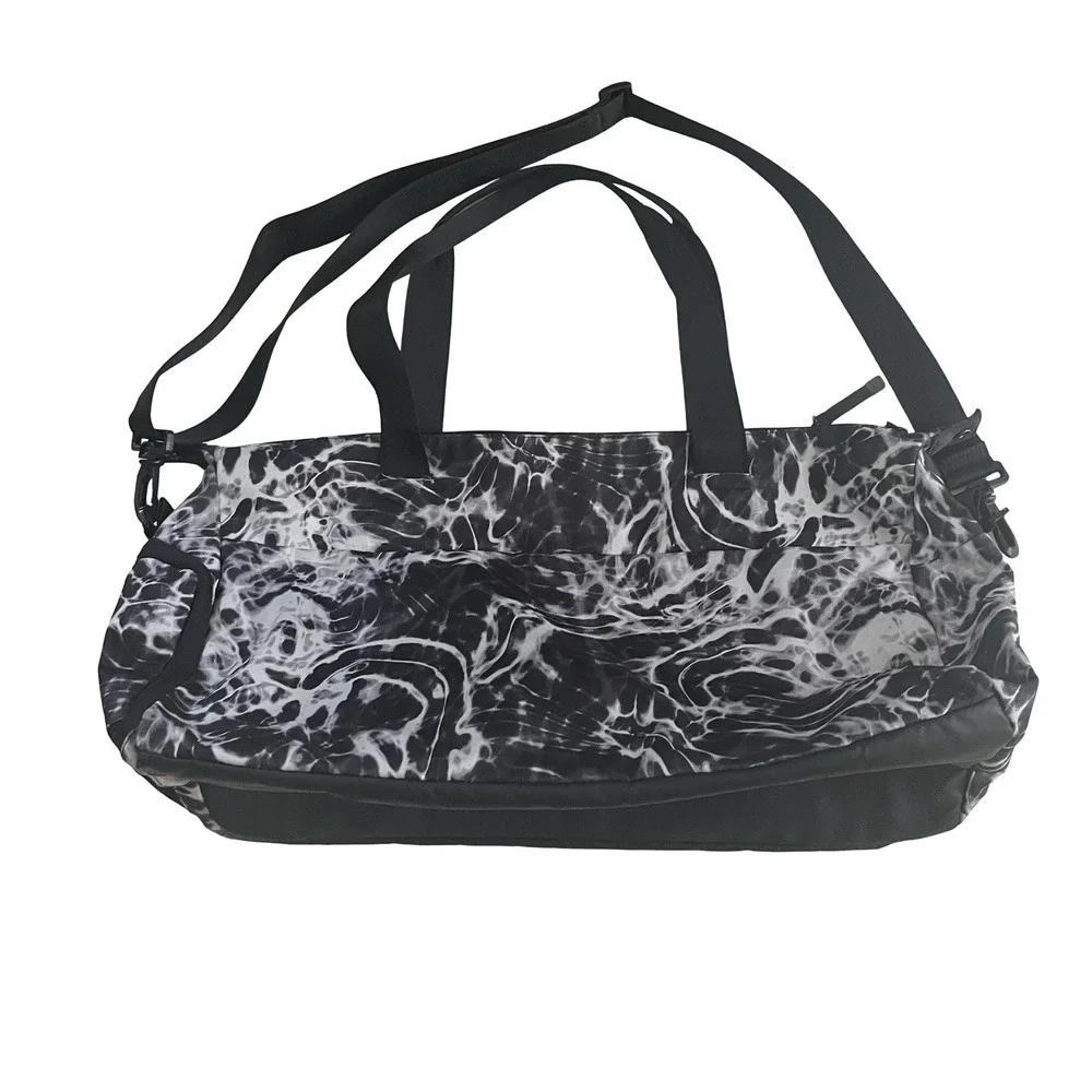 Nike Duffle Bag Large Lightweight Soft Black White Tie Dye Shoulder Strap Gym
